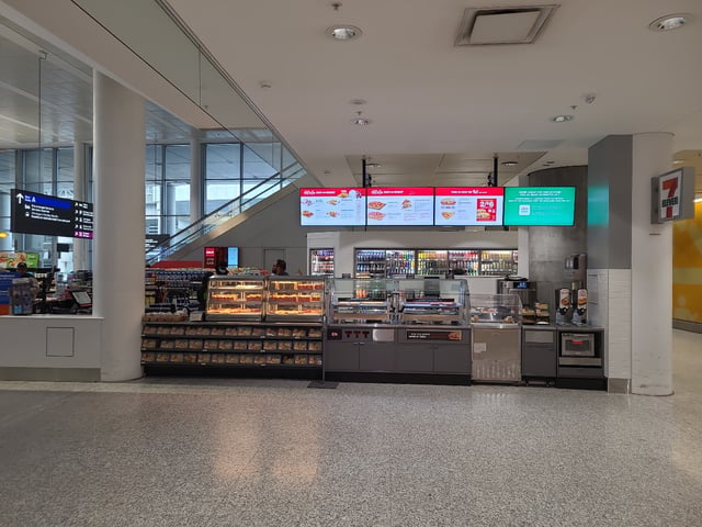 View from the front of 7-eleven at Terminal 1