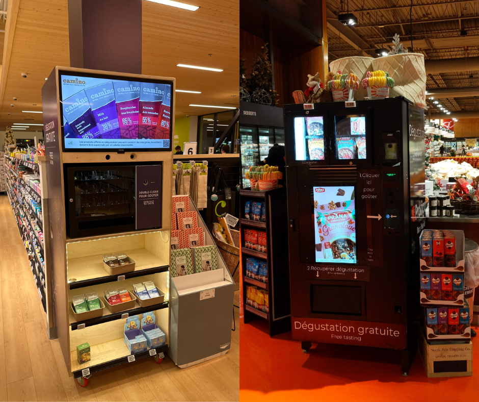 Photo collage of 2 uptaste demo stations